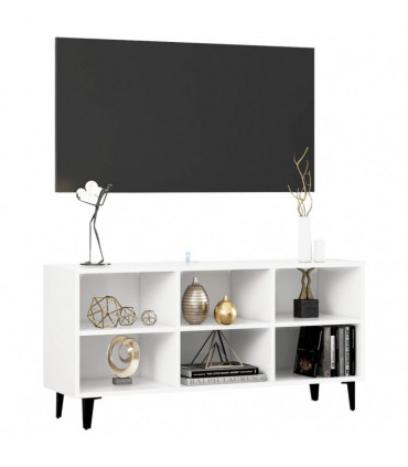 TV Cabinet with Metal Legs White 103.5x30x50 cm