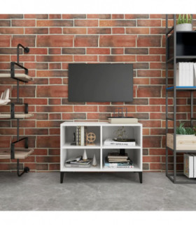 TV Cabinet with Metal Legs White 69.5x30x50 cm