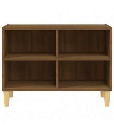 TV Cabinet with Solid Wood Legs Brown Oak 69.5x30x50 cm