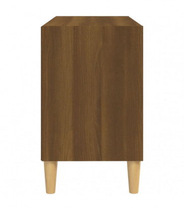 TV Cabinet with Solid Wood Legs Brown Oak 69.5x30x50 cm