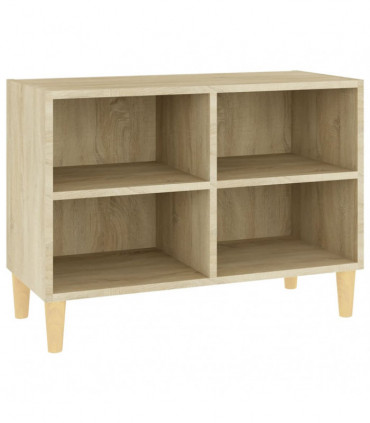 TV Cabinet with Solid Wood Legs Sonoma Oak 69.5x30x50 cm