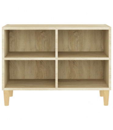 TV Cabinet with Solid Wood Legs Sonoma Oak 69.5x30x50 cm