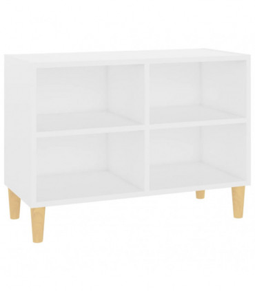 TV Cabinet with Solid Wood Legs White 69.5x30x50 cm