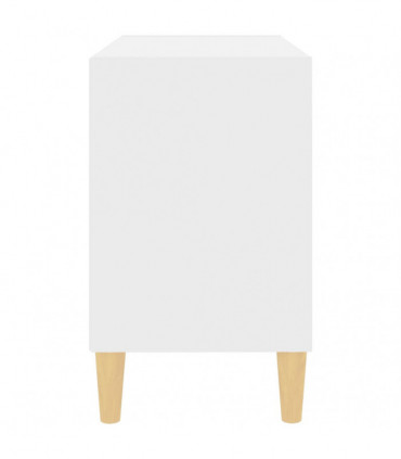 TV Cabinet with Solid Wood Legs White 69.5x30x50 cm