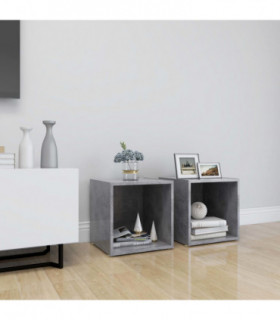 TV Cabinets 2 pcs Concrete Grey 37x35x37 cm Engineered Wood