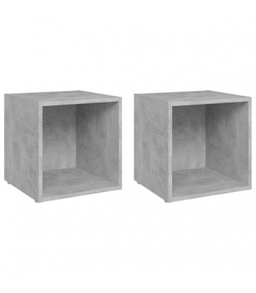 TV Cabinets 2 pcs Concrete Grey 37x35x37 cm Engineered Wood