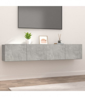 TV Cabinets 2 pcs Concrete Grey 80x30x30 cm Engineered Wood