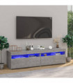 TV Cabinets 2 pcs with LED Lights Concrete Grey 75x35x40 cm