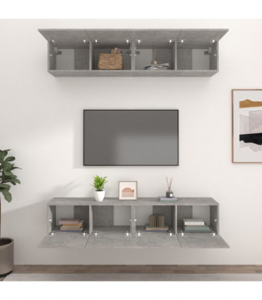 TV Cabinets 4 pcs Concrete Grey 80x30x30 cm Engineered Wood