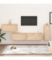 TV Cabinets 4 pcs Solid Wood Pine