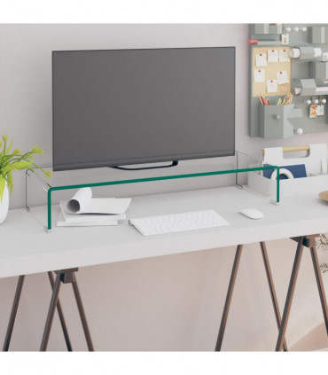 TV Stand/Monitor Riser Glass Clear 80x30x13 cm