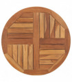 vidaXL Table Top Solid Teak Wood Round 2.5 cm 70 cm