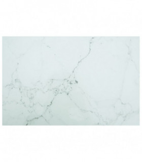 Table Top White 100x62 cm 8mm Tempered Glass with Marble Design