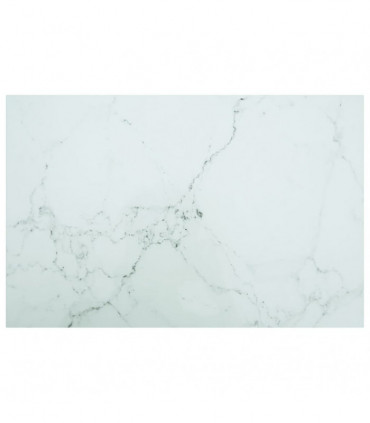 Table Top White 100x62 cm 8mm Tempered Glass with Marble Design