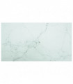 Table Top White 120x65 cm 8mm Tempered Glass with Marble Design