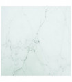 Table Top White 40x40 cm 6 mm Tempered Glass with Marble Design