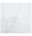 Table Top White 70x70 cm 6 mm Tempered Glass with Marble Design