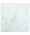 Table Top White 80x80 cm 6 mm Tempered Glass with Marble Design