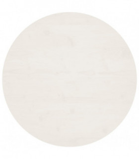 Table Top White Ø80x2.5 cm Solid Wood Pine
