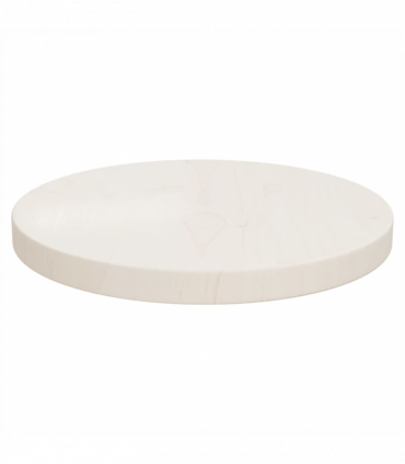 Table Top White �30x2.5 cm Solid Wood Pine