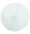 Table Top White �40x0.8 cm Tempered Glass with Marble Design