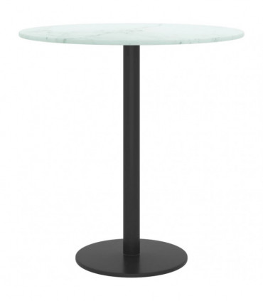 Table Top White �40x0.8 cm Tempered Glass with Marble Design