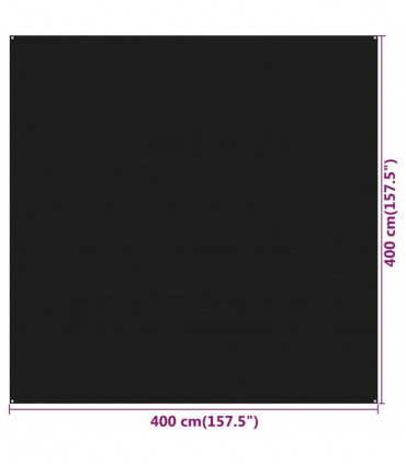 Tent Carpet 400x400 cm Black HDPE