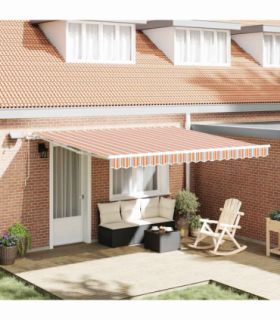 vidaXL Retractable Awning with Manual 400 x 300 cm Multicolour