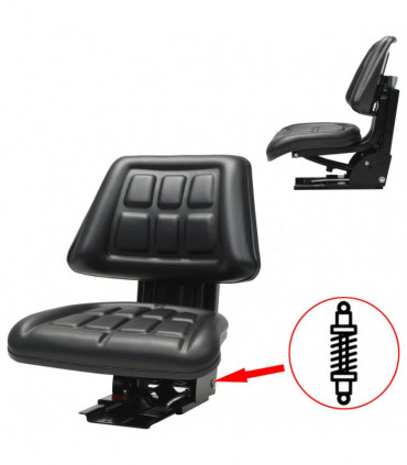 Tractor Seat with Suspension Black