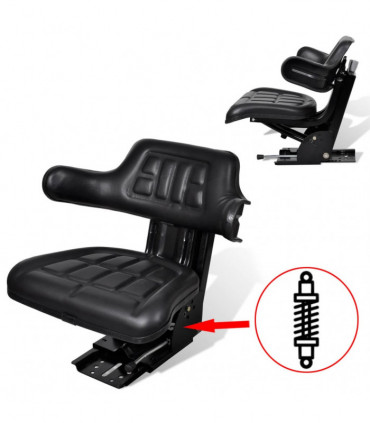 Tractor Seat with Suspension Black