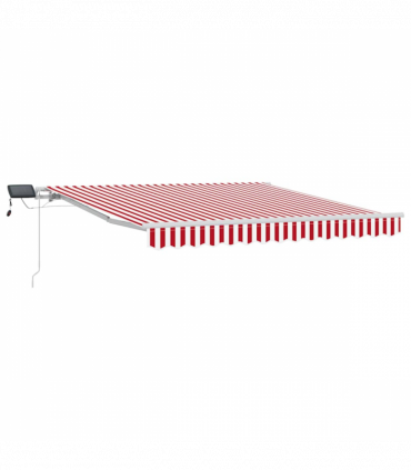vidaXL Retractable Awning with Manual 350 x 250 cm Red and white