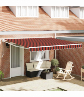 vidaXL Retractable Awning with Manual 400 x 350 cm Yellow and orange