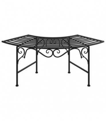 Tree Bench 113 cm Black Steel