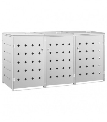 Triple Wheelie Bin Shed 240 L Stainless Steel