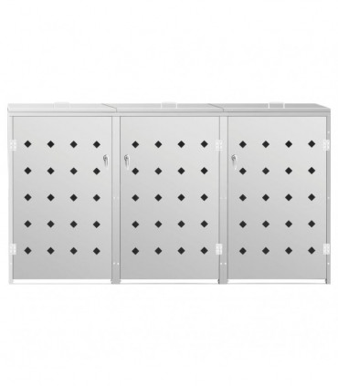 Triple Wheelie Bin Shed 240 L Stainless Steel