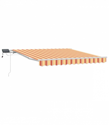 vidaXL Retractable Awning with Manual 350 x 250 cm Yellow and orange