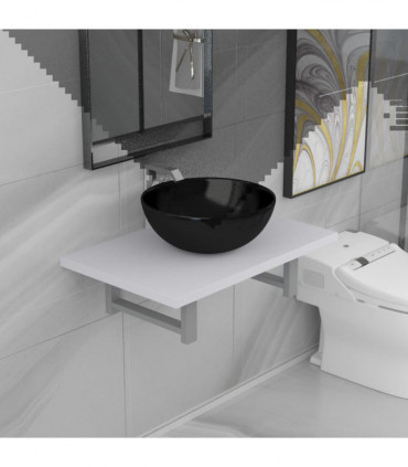 Two Piece Bathroom Furniture Set Ceramic White