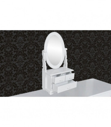 Vanity Makeup Table with Oval Swing Mirror MDF
