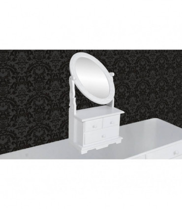 Vanity Makeup Table with Oval Swing Mirror MDF