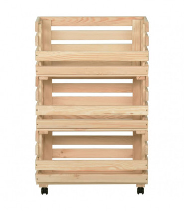Vegetable Trolley 37x30x80 cm Solid Pinewood