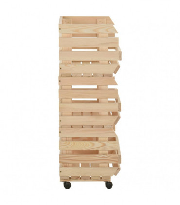 Vegetable Trolley 37x30x80 cm Solid Pinewood