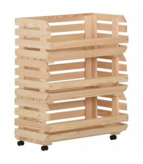 Vegetable Trolley 77x30x80 cm Solid Pinewood