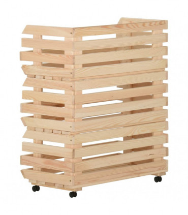 Vegetable Trolley 77x30x80 cm Solid Pinewood