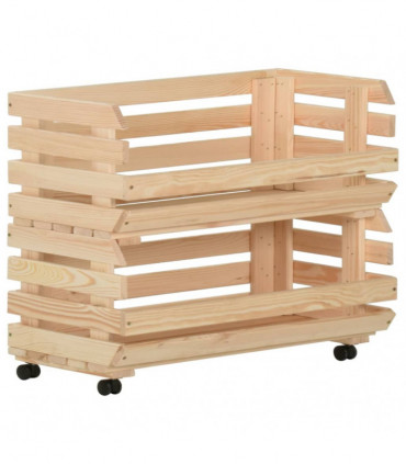 Vegetable Trolley 77x30x80 cm Solid Pinewood