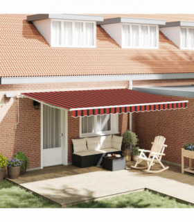 vidaXL Retractable Awning with Manual 450 x 300 cm Orange and brown