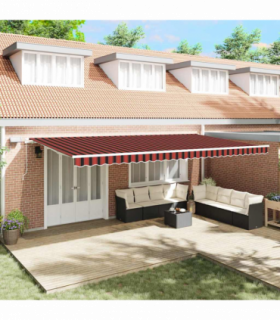 vidaXL Retractable Awning with Manual 600 x 300 cm Orange and brown