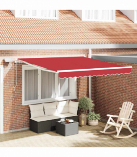vidaXL Retractable Awning with Manual 350 x 250 cm Red