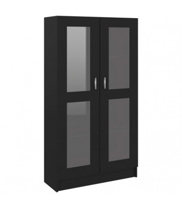 Vitrine Cabinet Black 82.5x30.5x150 cm Engineered Wood