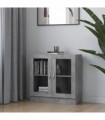 Vitrine Cabinet Concrete Grey 82.5x30.5x80 cm Engineered Wood
