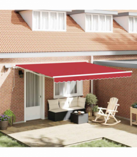 vidaXL Retractable Awning with Manual 400 x 300 cm Red